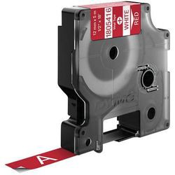 Dymo Rhino vinyl label tape 12 mm x 5.5 m white on red Dymo Rhino vinyl label tape 12 mm x 5.5 m white on red