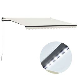 vidaXL Manual Retractable Awning LED 400 x 300 cm vidaXL Manual Retractable Awning LED 400 x 300 cm