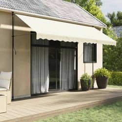 vidaXL Retractable Awning Fabric and Steel 400 x 150 cm (368749) vidaXL Retractable Awning Fabric and Steel 400 x 150 cm (368749)
