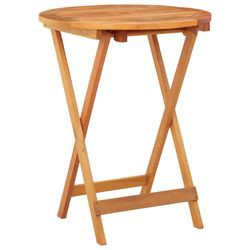 vidaXL Folding Garden Table Eucalyptus Ø60 x 75 cm (312455) vidaXL Folding Garden Table Eucalyptus Ø60 x 75 cm (312455)