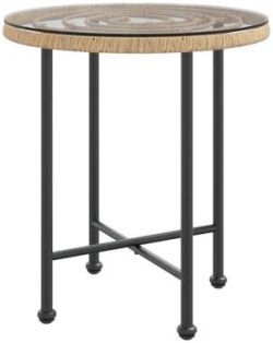 vidaXL Dining table toughened glass and steel Ø50 x 55 cm vidaXL Dining table toughened glass and steel Ø50 x 55 cm