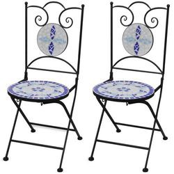 vidaXL Bistro Chair Foldable Set of 2 Ceramic (41531) vidaXL Bistro Chair Foldable Set of 2 Ceramic (41531)