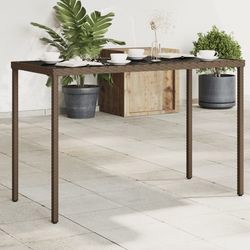 vidaXL Garden table with glass top polyrattan 115 x 54 x 74 cm vidaXL Garden table with glass top polyrattan 115 x 54 x 74 cm