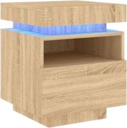 vidaXL Bedside table with LED lights 40 x 39 x 48.5 cm vidaXL Bedside table with LED lights 40 x 39 x 48.5 cm