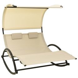 vidaXL Double sun lounger with sun canopy 139 x 180 x 170 cm vidaXL Double sun lounger with sun canopy 139 x 180 x 170 cm