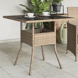 vidaXL Garden table with glass top 80 x 80 x 75 cm (365523) vidaXL Garden table with glass top 80 x 80 x 75 cm (365523)