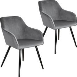 tectake Marilyn Dining Chair Velvet Look Set of 2 tectake Marilyn Dining Chair Velvet Look Set of 2