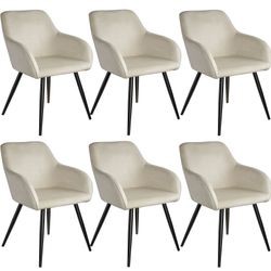 tectake Marilyn Dining Chair Velvet Look Set of 6 tectake Marilyn Dining Chair Velvet Look Set of 6