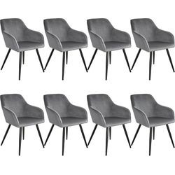 tectake Marilyn Dining Chair Velvet Look Set of 8 tectake Marilyn Dining Chair Velvet Look Set of 8