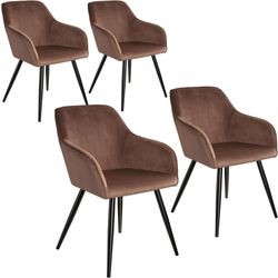 tectake Marilyn Dining Chair Velvet Look Set of 4 tectake Marilyn Dining Chair Velvet Look Set of 4