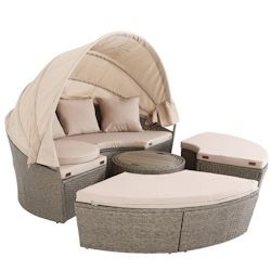 Casaria Polyrattan sun island 185 cm Casaria Polyrattan sun island 185 cm