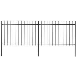 vidaXL Garden fence with spearheads steel 3.4 x 1.2 m vidaXL Garden fence with spearheads steel 3.4 x 1.2 m