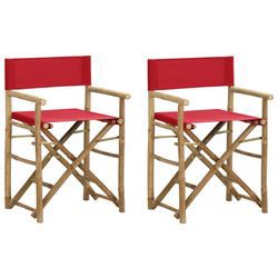 vidaXL Folding Director's Chair Bamboo and Fabric vidaXL Folding Director's Chair Bamboo and Fabric