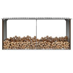 vidaXL Firewood rack made of galvanized steel 330 x 92 x 153 cm vidaXL Firewood rack made of galvanized steel 330 x 92 x 153 cm