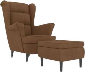 vidaXL Armchair with Ottoman Velvet vidaXL Armchair with Ottoman Velvet