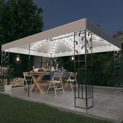 vidaXL Pavilion with double roof and LED light chain 3x4 m vidaXL Pavilion with double roof and LED light chain 3x4 m