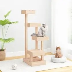 vidaXL Solid Wood Pine Cat Tree 45.5 x 49 x 103 cm (847132) vidaXL Solid Wood Pine Cat Tree 45.5 x 49 x 103 cm (847132)
