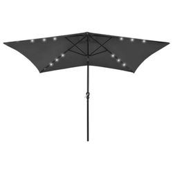 vidaXL Sun Umbrella with LEDs and Steel Pole 2 x 3 m vidaXL Sun Umbrella with LEDs and Steel Pole 2 x 3 m