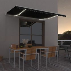 vidaXL Retractable Articulated Arm Awning with LED 400 x 350 cm vidaXL Retractable Articulated Arm Awning with LED 400 x 350 cm