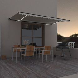 vidaXL Awning Manual Retractable with LED 500x350 cm (306922) vidaXL Awning Manual Retractable with LED 500x350 cm (306922)