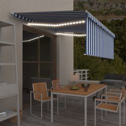vidaXL Awning Manual Retractable with Roller and LED 4x3 m (306930) vidaXL Awning Manual Retractable with Roller and LED 4x3 m (306930)
