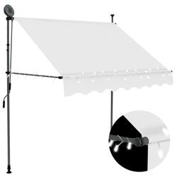 vidaXL Retractable Awning Hand-Operated with LED 200 cm vidaXL Retractable Awning Hand-Operated with LED 200 cm
