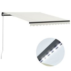 vidaXL Retractable Awning Manual LED 300x250 cm (305522) vidaXL Retractable Awning Manual LED 300x250 cm (305522)