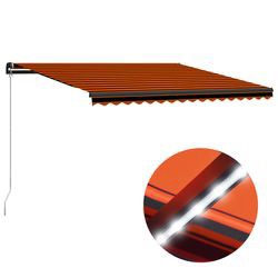vidaXL Awning Manual Retractable with LED 450x300 cm (305523) vidaXL Awning Manual Retractable with LED 450x300 cm (305523)