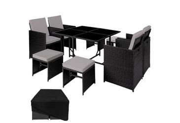 tectake Rattan Seating Group Set 9-piece tectake Rattan Seating Group Set 9-piece