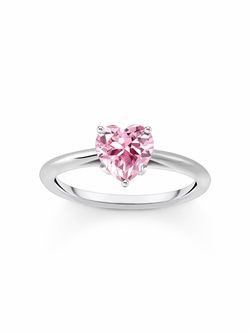 Thomas Sabo ring with pink heart-shaped stone (TR2476-051-9) Thomas Sabo ring with pink heart-shaped stone (TR2476-051-9)