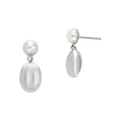 Skagen Agnethe Pearl Pebble Drop Earrings Freshwater Pearl Silver-colored (SKJ1835040) Skagen Agnethe Pearl Pebble Drop Earrings Freshwater Pearl Silver-colored (SKJ1835040)