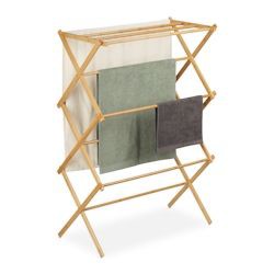 Relaxdays Extendable Bamboo Towel Holder (10032124) Relaxdays Extendable Bamboo Towel Holder (10032124)
