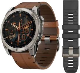 Garmin Fenix 8 AMOLED Sapphire 51 mm Leather Strap + Silicone Strap Garmin Fenix 8 AMOLED Sapphire 51 mm Leather Strap + Silicone Strap