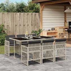 vidaXL Garden dining set with cushion 7-piece (3210731) vidaXL Garden dining set with cushion 7-piece (3210731)