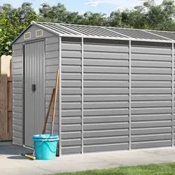vidaXL Garden Shed Galvanized Steel 191 x 640 x 198 cm vidaXL Garden Shed Galvanized Steel 191 x 640 x 198 cm