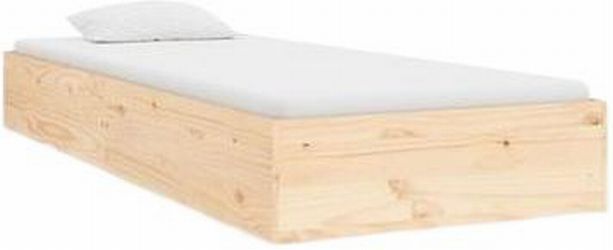 vidaXL Solid Wood Bed Natural 90 x 190 cm (820067) vidaXL Solid Wood Bed Natural 90 x 190 cm (820067)