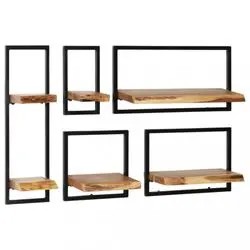 vidaXL Wall shelf set 5-piece 21 x 25 x 75 cm (246014) vidaXL Wall shelf set 5-piece 21 x 25 x 75 cm (246014)