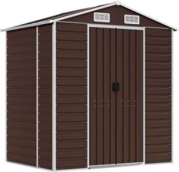 vidaXL Garden Shed Galvanized Steel 191 x 130 x 198 cm (3188264) vidaXL Garden Shed Galvanized Steel 191 x 130 x 198 cm (3188264)