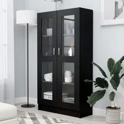 vidaXL Display cabinet black 82.5 x 30.5 x 150 cm (802760) vidaXL Display cabinet black 82.5 x 30.5 x 150 cm (802760)