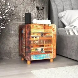 vidaXL Solid Reclaimed Wood Nightstand 43 x 33 x 51 cm (243323) vidaXL Solid Reclaimed Wood Nightstand 43 x 33 x 51 cm (243323)
