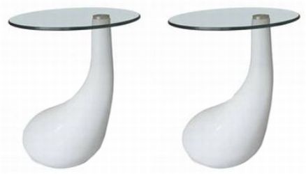 vidaXL Coffee table with round glass top 2 pcs. (240322) vidaXL Coffee table with round glass top 2 pcs. (240322)