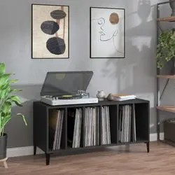vidaXL Record Cabinet Black 100 x 38 x 48 cm (831982) vidaXL Record Cabinet Black 100 x 38 x 48 cm (831982)