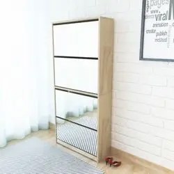 vidaXL Shoe cabinet with 4 compartments mirror (273935) vidaXL Shoe cabinet with 4 compartments mirror (273935)