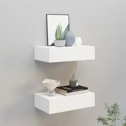 vidaXL Wall shelf with drawer 2 pcs. (330242) vidaXL Wall shelf with drawer 2 pcs. (330242)