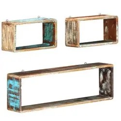 vidaXL Cube wall shelf set recycled 3-piece (285845) vidaXL Cube wall shelf set recycled 3-piece (285845)