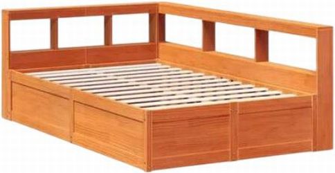 vidaXL Solid wood bed with shelf 120x190 cm (3324480) vidaXL Solid wood bed with shelf 120x190 cm (3324480)