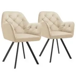 tectake Lucia Swivel Velvet Armchair Set of 2 tectake Lucia Swivel Velvet Armchair Set of 2