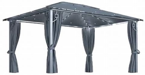 vidaXL Pavilion with Curtains & LED String Lights (3070336) vidaXL Pavilion with Curtains & LED String Lights (3070336)