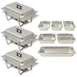 vidaXL Chafing Dish Set 3-piece (50529) vidaXL Chafing Dish Set 3-piece (50529)