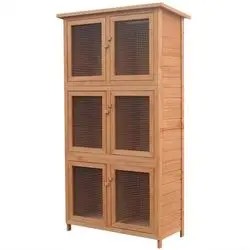 vidaXL Small animal/rabbit hutch 6 compartments wood (170347) vidaXL Small animal/rabbit hutch 6 compartments wood (170347)